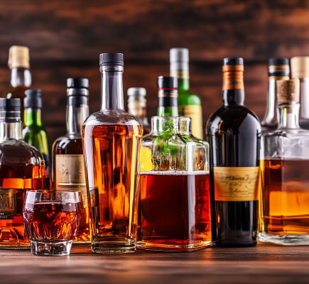 Herbal liqueurs display